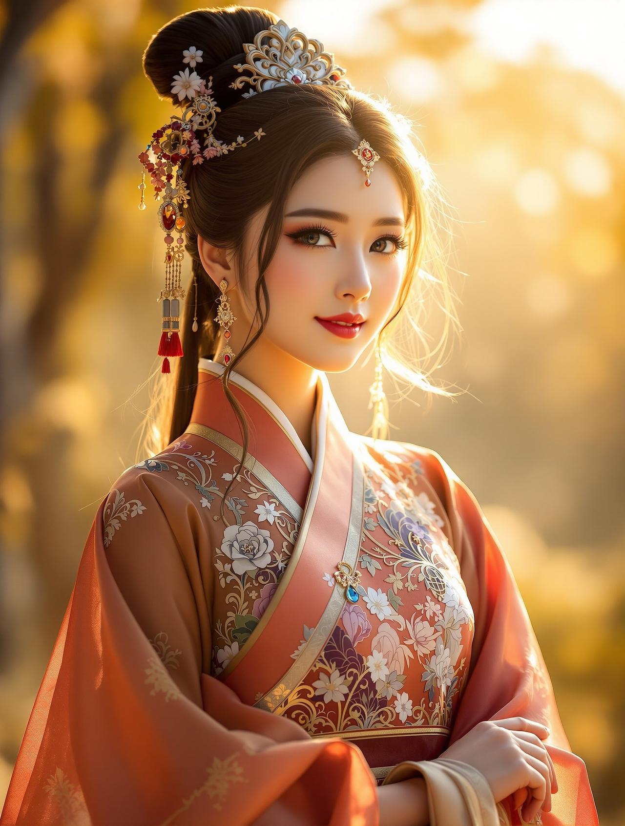 晨曦微光中的古风少女 - 美图网Coser写真作品